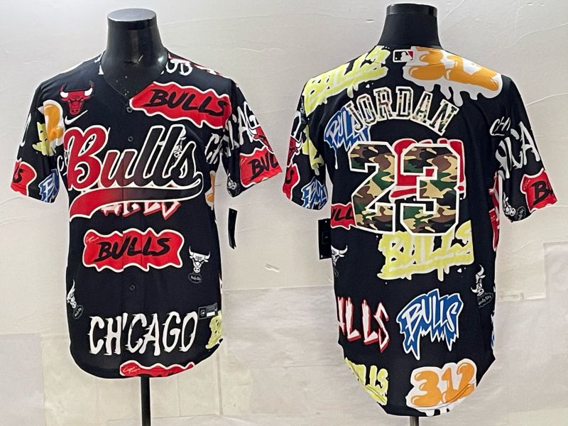 Men Chicago Bulls Nike 23 Jordan black NBA 2025 Jersey style 012